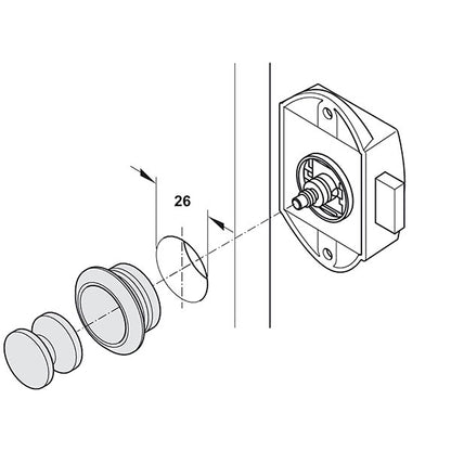 Kit Push-Lock bianco • pulsante e rosetta satinati