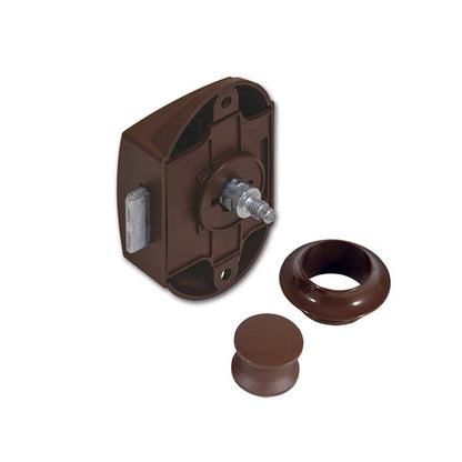 Kit Push-Lock • pulsante e rosetta • marrone • blister