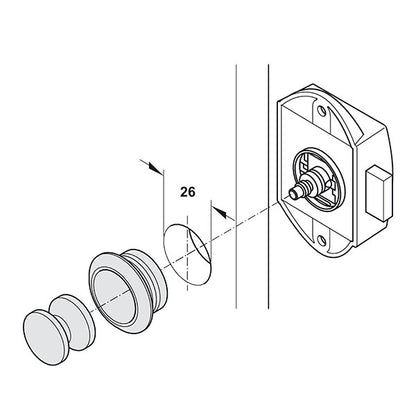 Kit Push-Lock • pulsante e rosetta • marrone • blister