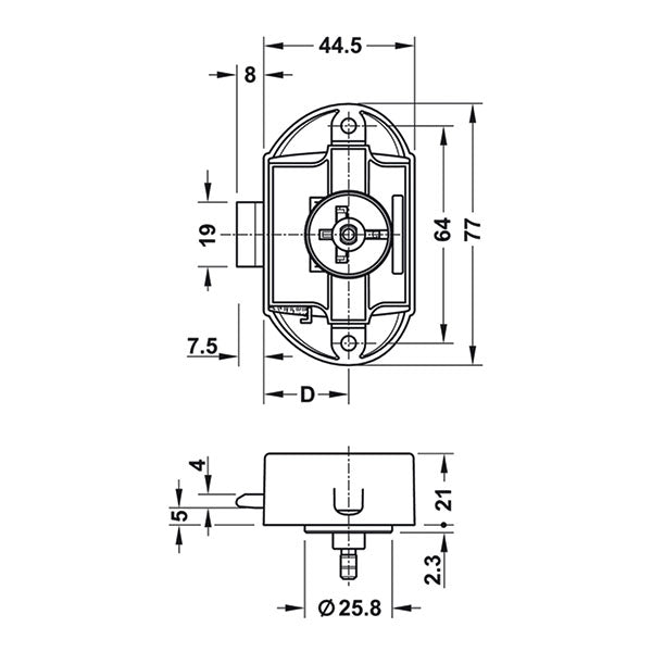 Kit Push-Lock • pulsante e rosetta • marrone