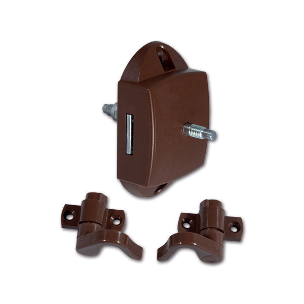Push-Lock bilaterale marrone • con ganci