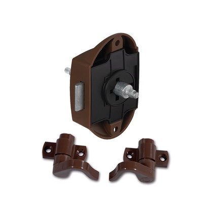 Push-Lock bilaterale marrone • con ganci