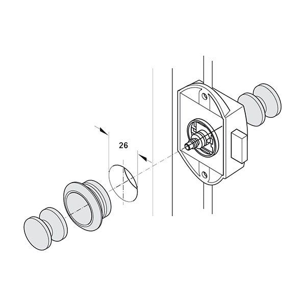 Push-Lock bilaterale marrone • con ganci