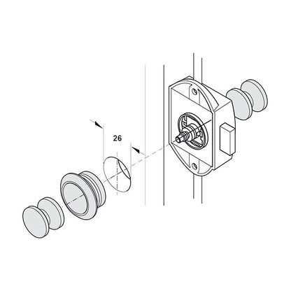 Push-Lock bilaterale marrone • con ganci