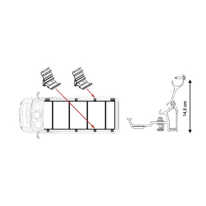 Kit staffa centrale Rail Ducato BLK