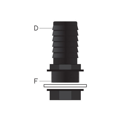 Raccordo dritto maschio F 1"1/2 • D Ø 40 mm