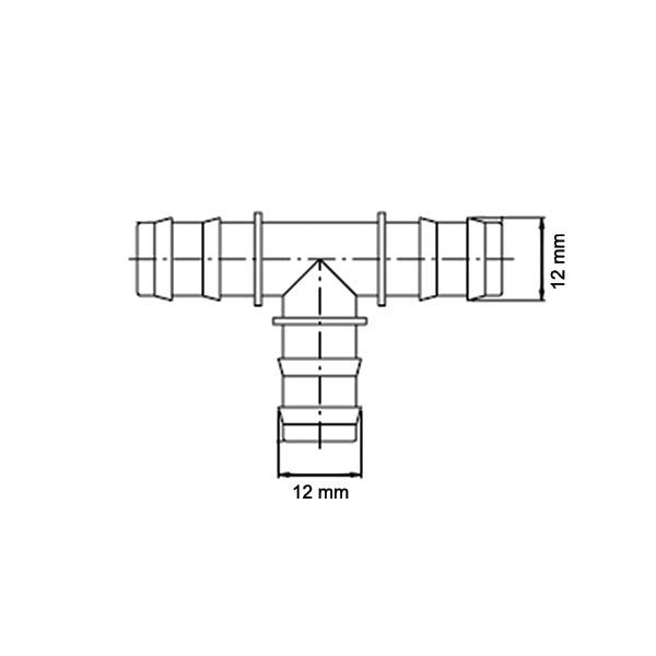 Manicotto a T • Ø 12 mm • blister