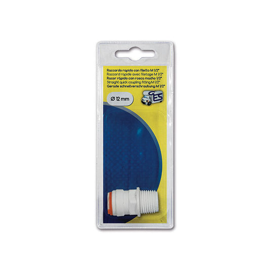 Raccordo rapido dritto • M 1/2'' • Ø 12 mm • blister