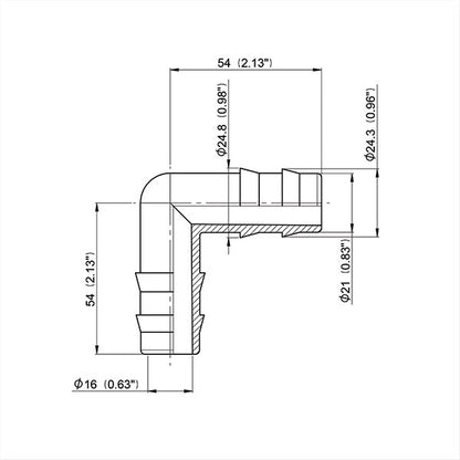 Manicotto curvo 90° • Ø 25 mm