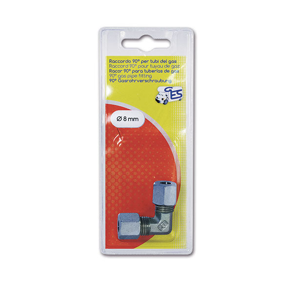 Raccordo gas 90° • Ø 8 mm • blister