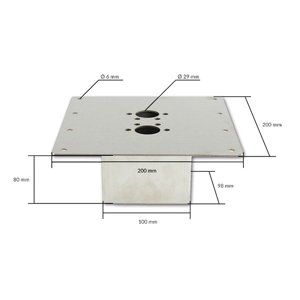 Staffa montaggio pavimento AIR 4D • H 80 mm