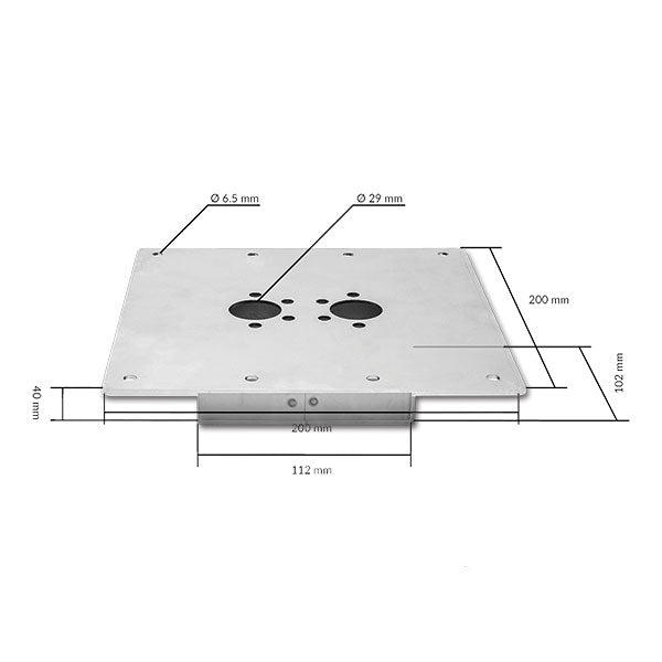 Staffa montaggio pavimento AIR 4D • H 40 mm