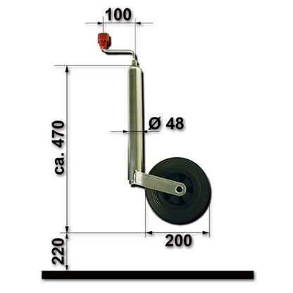 Ruotino appoggio • 150 kg • Ø 200