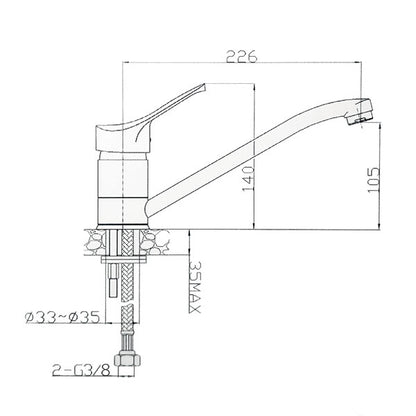Miscelatore monocomando • canna lunga • 250 mm