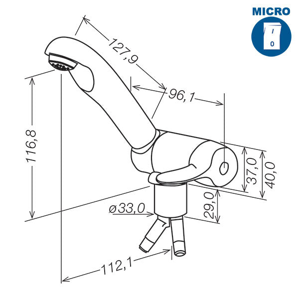 Miscelatore Style • micro-interruttore • Ø 33 mm