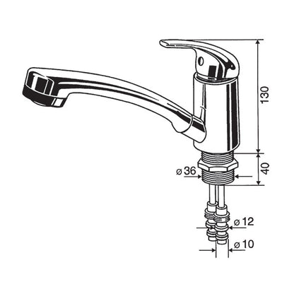 Miscelatore Mono • doccetta e interruttore • Ø 36 mm