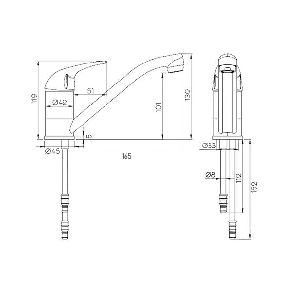 Miscelatore lavello Charisma • canna 165 mm