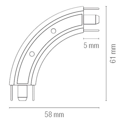 Guida curva 90° per serrandina