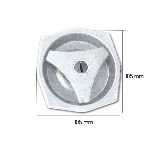 Serratura 1033 • bianca • con chiavi e cilindretto