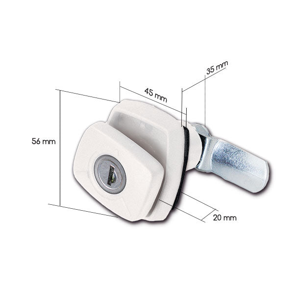 Schloss 1036 • weiß • Zylinder und Schlüssel • Blister