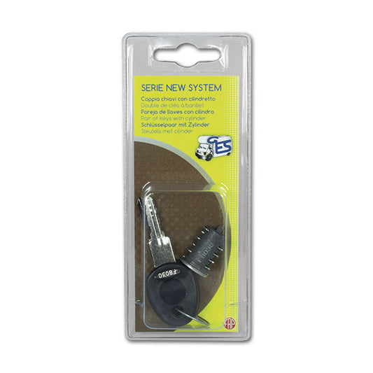 Kit 2 chiavi e 1 cilindro New System • blister