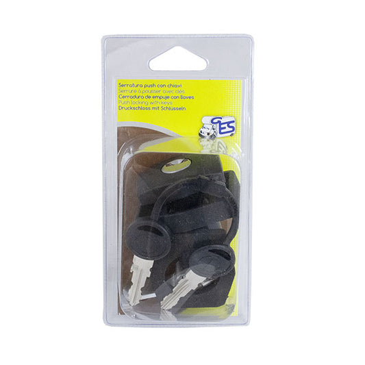 Serratura push nera Zadi con chiavi • blister