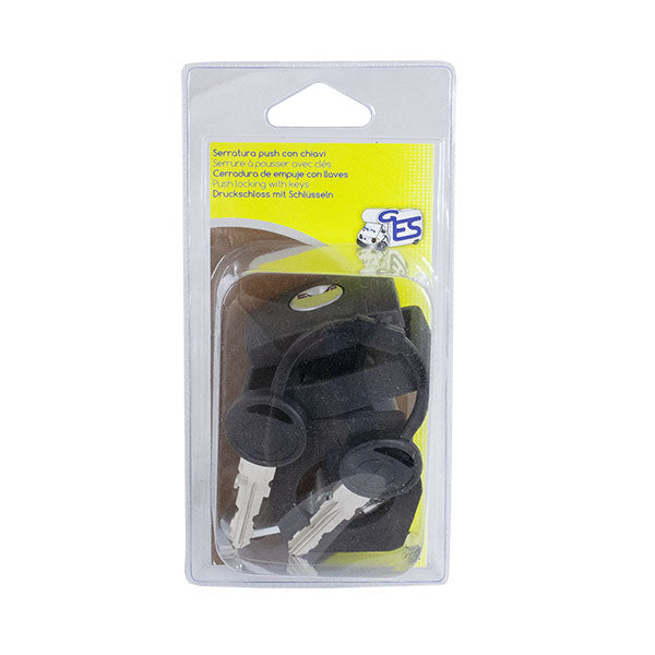 Serratura push nera Zadi con chiavi • blister