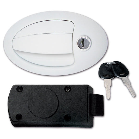 Serratura ovale grande completa