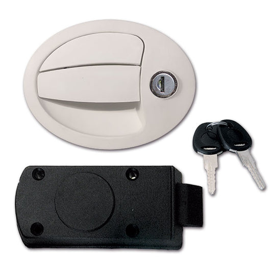 Serratura ovale piccola completa