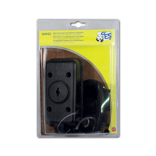 Serratura Nano completa • nera • blister