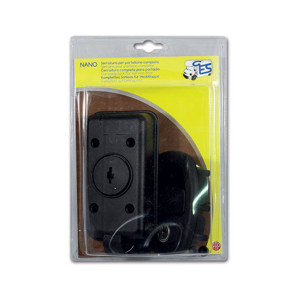 Serratura Nano completa • nera • blister
