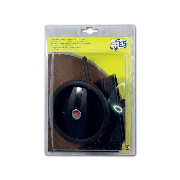 Serratura Europa completa • nera • sinistra • blister