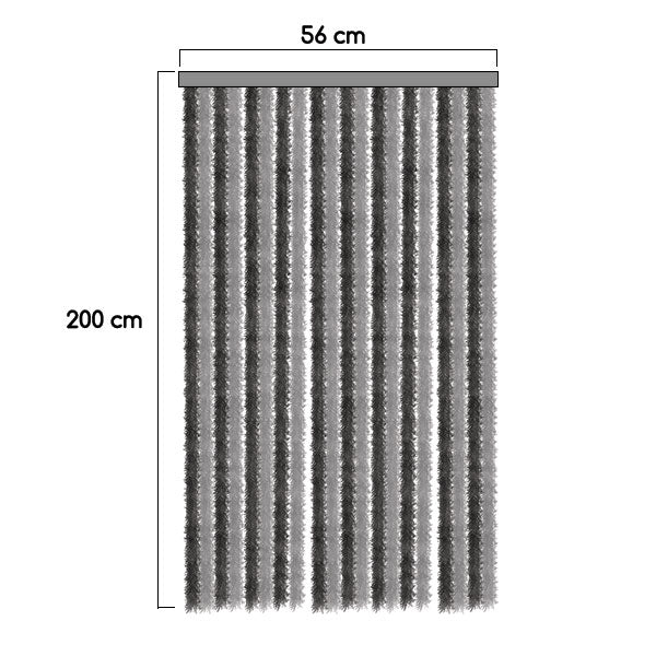 Tenda ciniglia bianco / blu • 56 x 200 cm