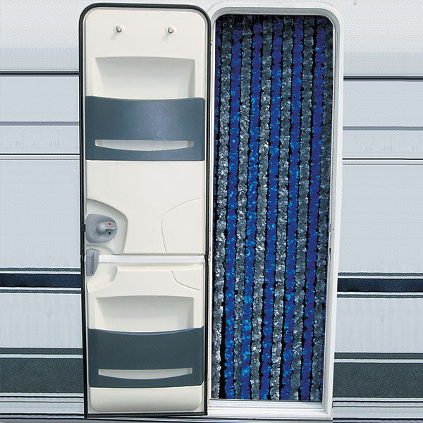 Tenda ciniglia grigio / blu • 56 x 200 cm