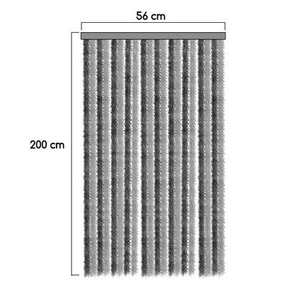 Tenda ciniglia bianco / grigio • 56 x 200 cm
