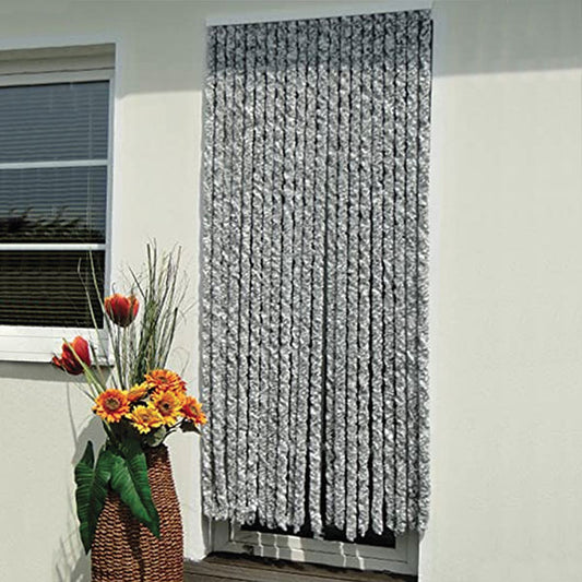 Tenda ciniglia bianco / grigio • 90 x 200 cm