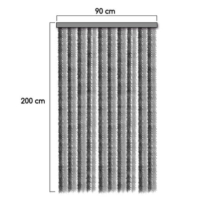 Tenda ciniglia bianco / grigio • 90 x 200 cm