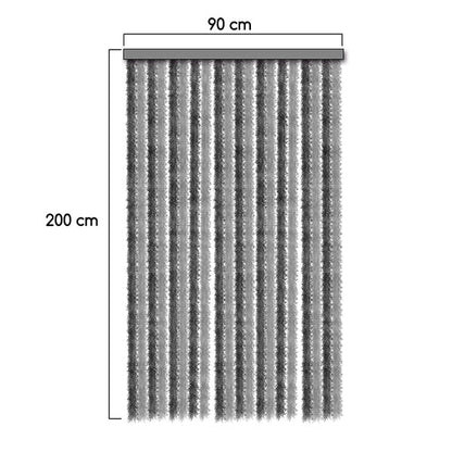 Tenda ciniglia bianco / grigio • 90 x 200 cm