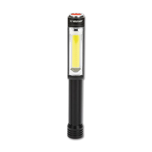 Torcia LED alluminio COB 3W • flash rosso