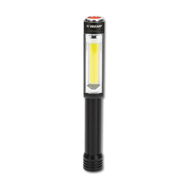 Torcia LED alluminio COB 3W • flash rosso