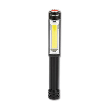 Torcia LED alluminio COB 3W • flash rosso