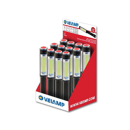 Torcia LED alluminio COB 3W • flash rosso