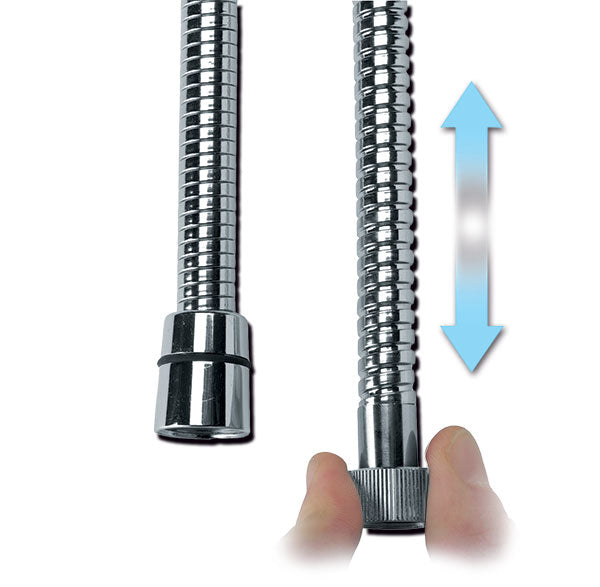 Weißer flexibler PVC-Schlauch • 3/8" F - 1/2" C • 1,5 / 2 m