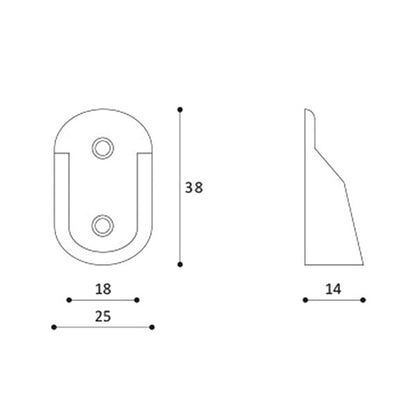 Reggi asta appendiabiti • 2 fori • Ø 18 • bianco