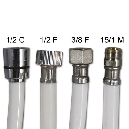 Weißes PVC-Rohr • 1/2" C – 1/2" F • 1,5 m