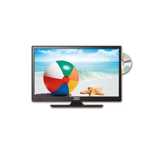 TV LED 19" • DVB-T2 HEVC e DVD • nera