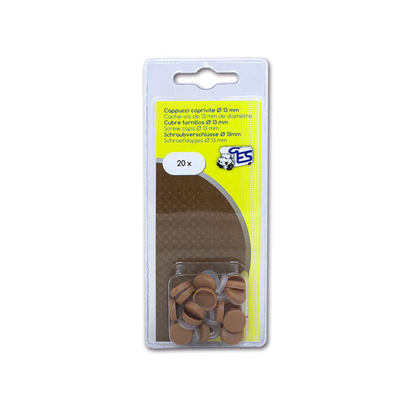 Cappuccio coprivite Ø 13 • 20 pz • marrone chiaro • blister